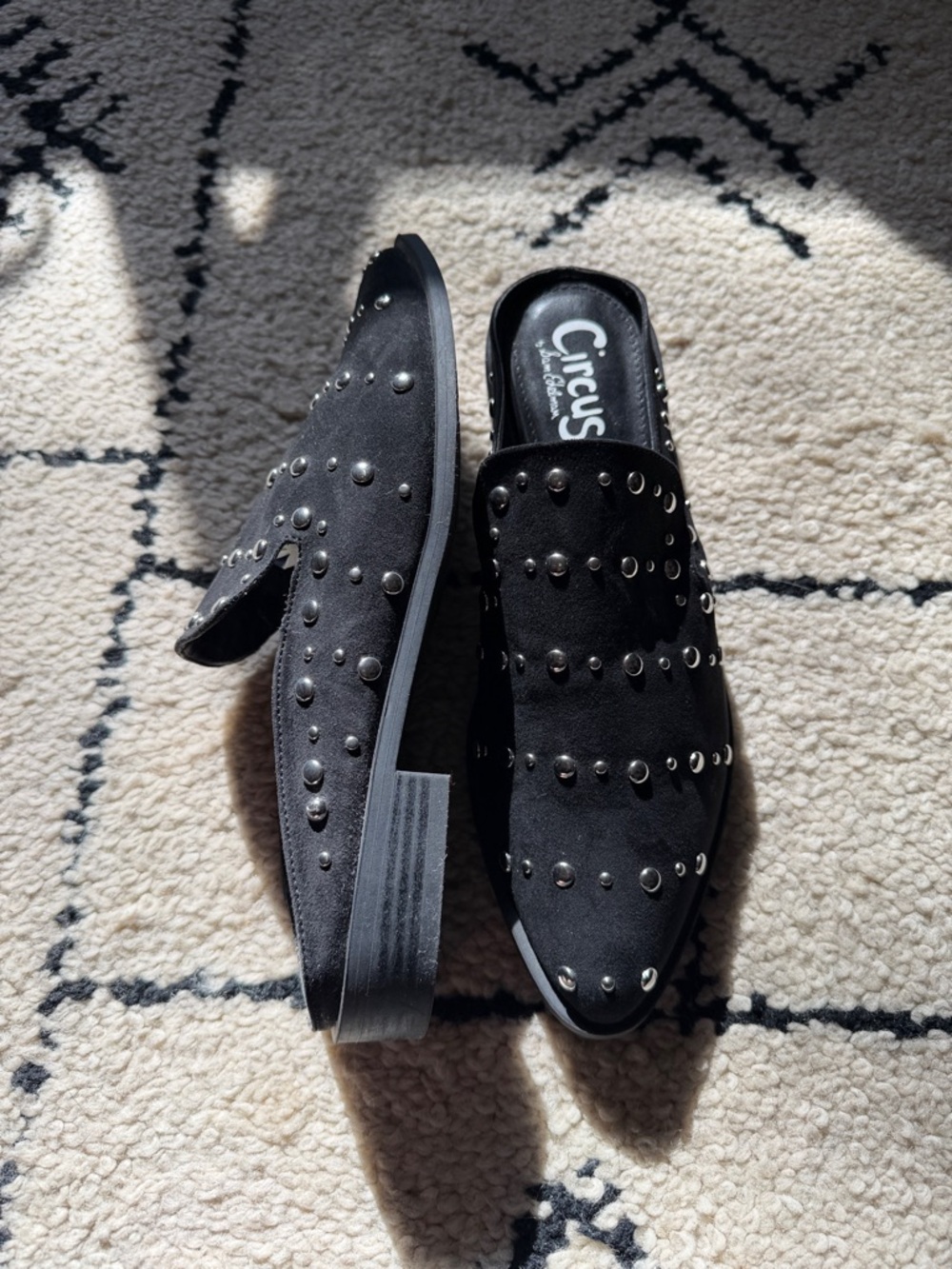 Circus by Sam Edelman Lucielle Black Studded Mule Slides